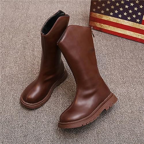 Baby Low Heel Boots Christmas Winter Girls Ankle Boots Mid Leg Solid Color Zipper Classic Shoes For 3 To 12Years2