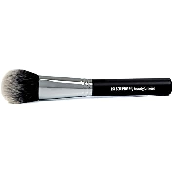Contour Brush Bronzer Brush - Beauty Junkees Pro Sculptor Angled Makeup Brush, Cheek Hugging Soft Dome for Cheekbone Contouring, Sculpting, Blush, Cream, Powder, Liquid; Synthetic Vegan