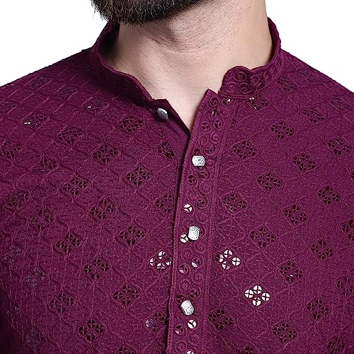 Image of SOJANYA (Since 1958 Timeless Charm: Pure Cotton Sequence Kurta for Special Occasions