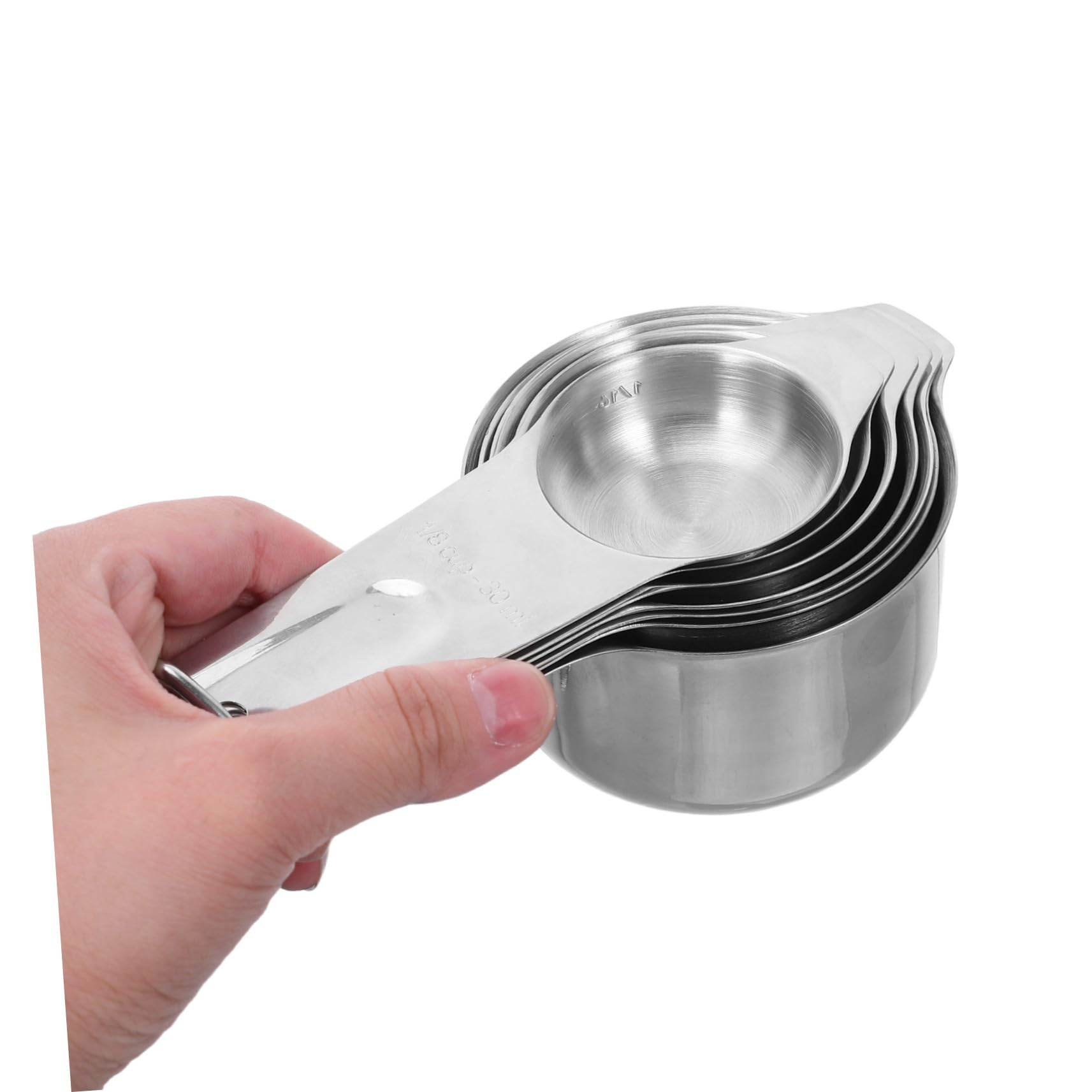 Zerodeko 2sätze Edelstahl Küchenlöffel Set mit Messbechern und Messlöffeln für Kochen und Backen Stapelbar und Platzsparend für Ordnung Küche