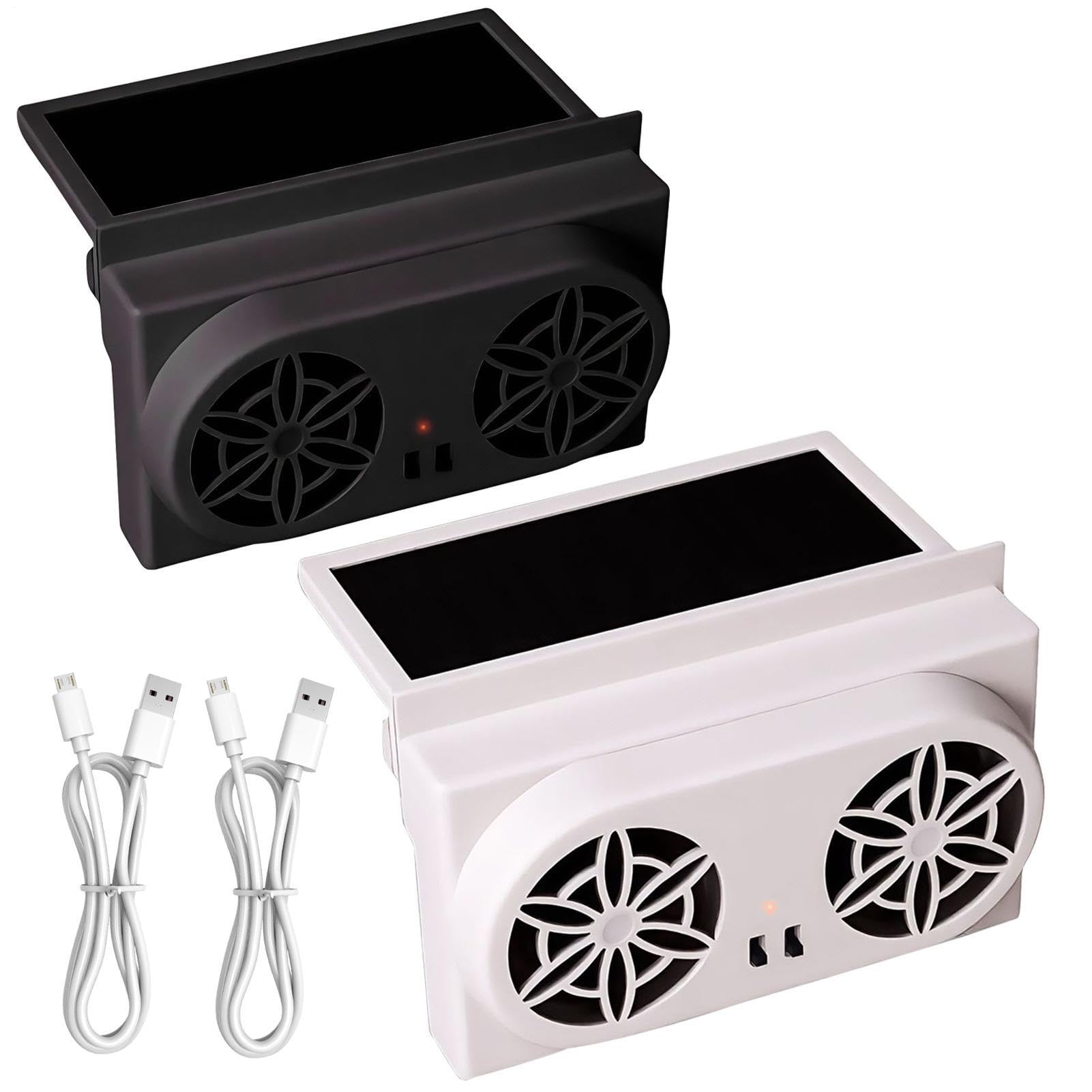 Ventilateur de fenêtre – Réduction de la chaleur intérieure du tableau de bord, bande solaire portable, chargeur USB de type C + bandes d'étanchéité en caoutchouc, composants résistants aux