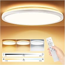 Ceiling Lamps 24W, Adjustable Ceiling LED Ceiling Light with Remote Control & Backlight Effect, Ceiling Lamp for Bedroom, Kitchen, Dining Room, Hallway, Balcony Living Room, Ø30CM – White