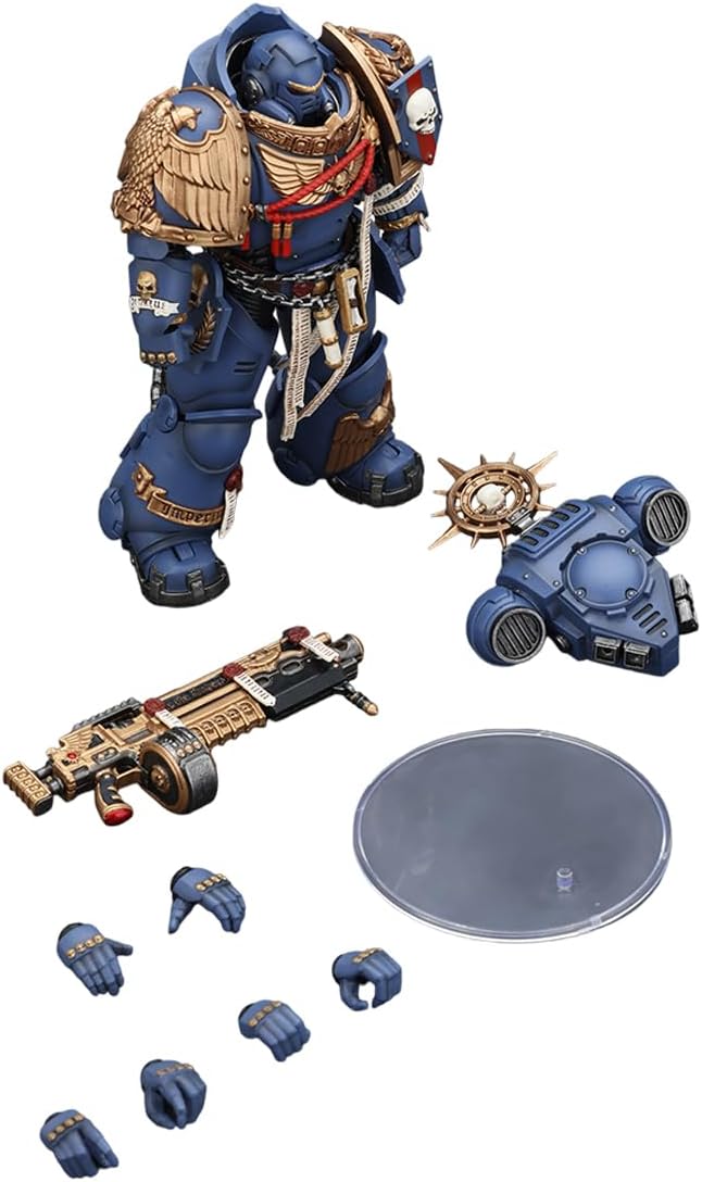 JOYTOY Warhammer 40,000 1/18 Action Figure Ultramarines Heavy Relic Primus Armor with Heavy Relic Bolt Rifle Collection Model Birthday Gifts