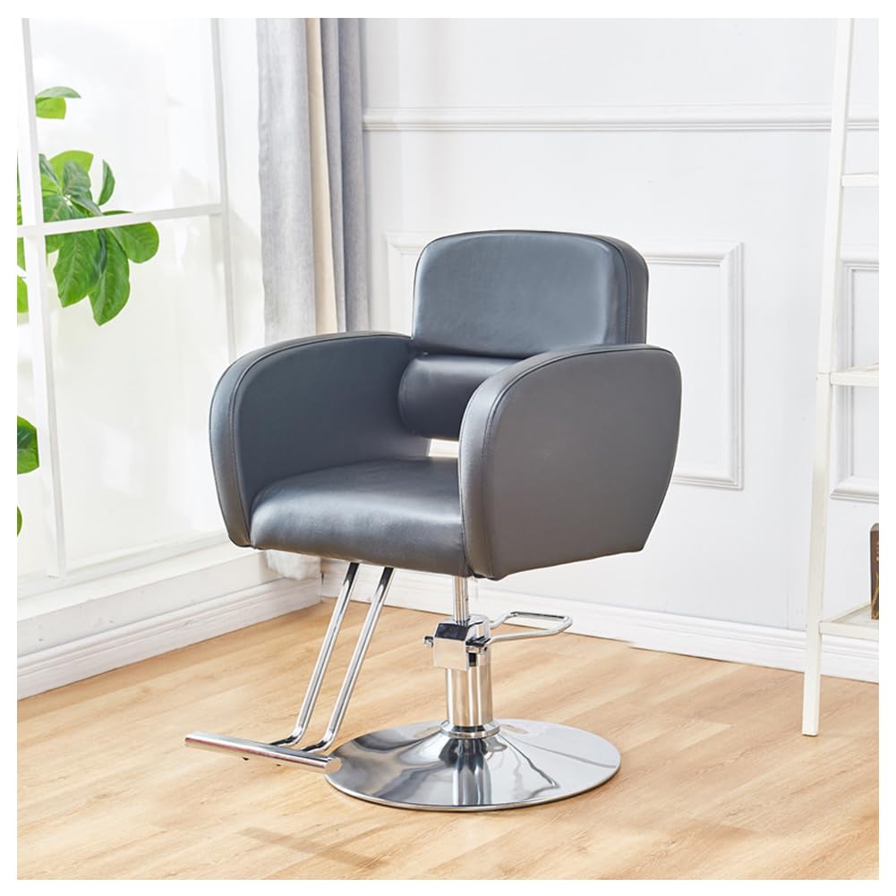 Sillas de barbero, Silla de barbero hidráulica Profesional, Silla de peluquería, Silla de Corte de Pelo giratoria reclinable Ajustable para peluqueros, Gris - Ideal para barberías y Salones