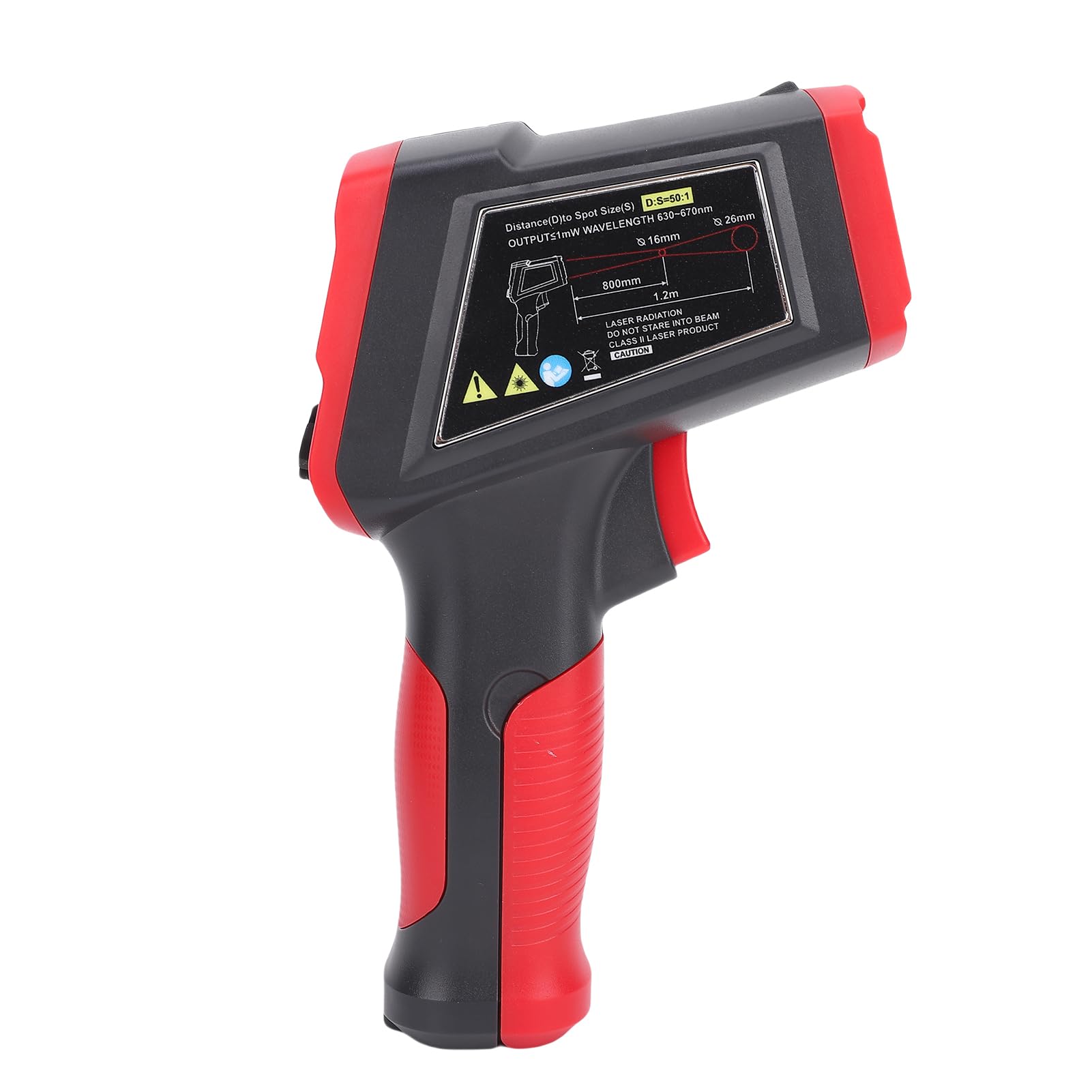 ViaGasaFamido Termometro a Infrarossi, Materiale ABS con Retroilluminazione LCD, Strumento di Misurazione della Temperatura Senza Contatto per Cucina e Uso Automobilistico (KM-IT1200ST -50~1200°C