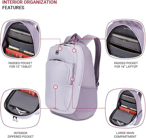 Miniatura 4 de SwissGear Mochila para portátil 8171, LavandaPúrpura Claro, Mochila para portátil 8171