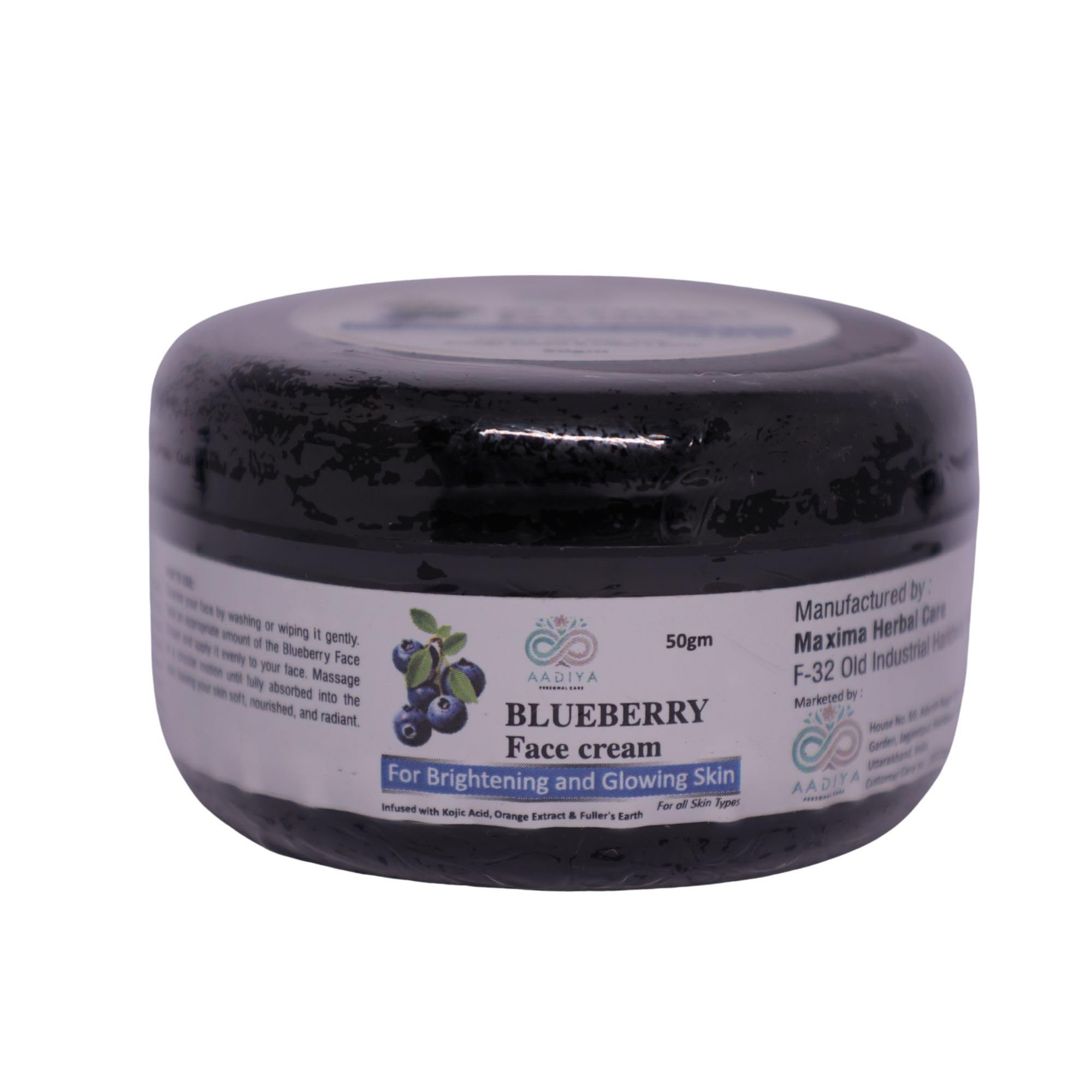 AADIYA PERSONAL CARE Blueberry Face Cream for Brightening and Glowing Skin 50g With Kojic Acid and Orange Extract