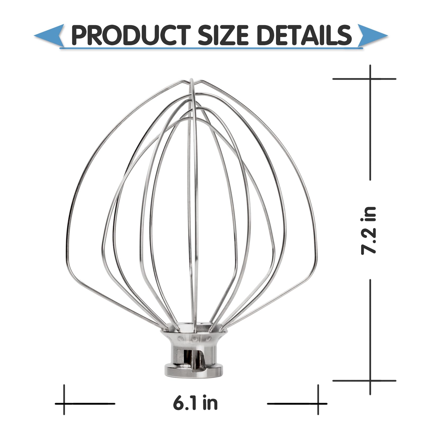 Amazon.com: Wire Whip Stainless Steel for KitchenAid 6 Quart Bowl