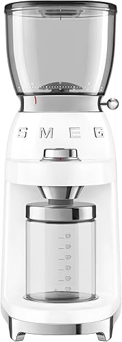 Miniatura 10 de SMEG CGF11 Molinillo de café estilo retro – Molino de fresas con 30 ajustes de molienda, fresas cónicas de acero inoxidable, tolva removible – Azul