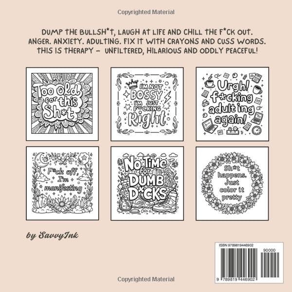 Funny Swear Word Coloring Book for Adults: Release Your Anger, Anxiety and Stress - Cuss, Laugh and Relax Your Way to a Calm and Peaceful Mind (Sweary, Release & Recover Series) image 3