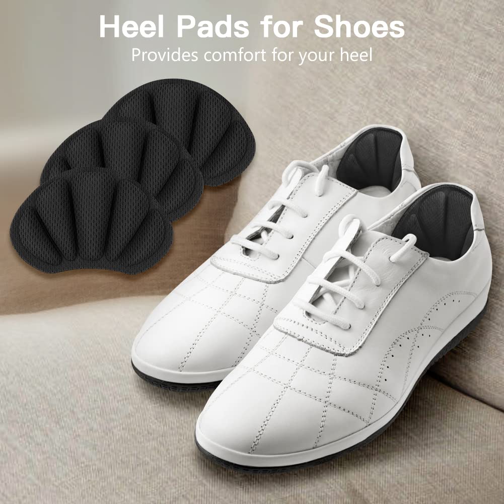 Flintronic 3 Pair Sneaker Repair Patch, Heel Patch, Shoe Heel Repair Sneaker, Leather Heel Protector, Heel Pad Repair for Most Types, Black