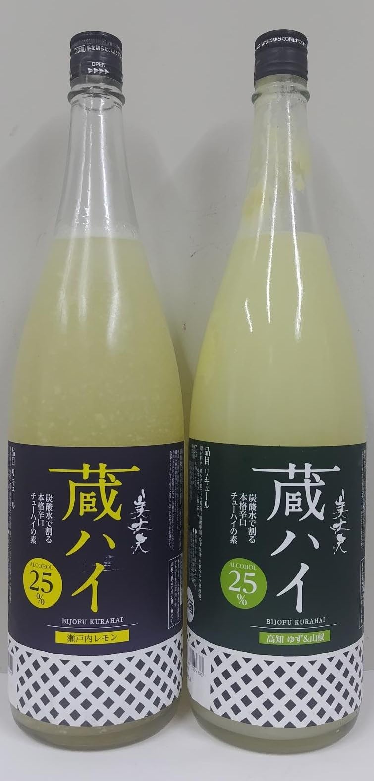 Amazon.co.jp: 美丈夫 蔵ハイ ゆず＆山椒・瀬戸内レモン 1800ml 2本