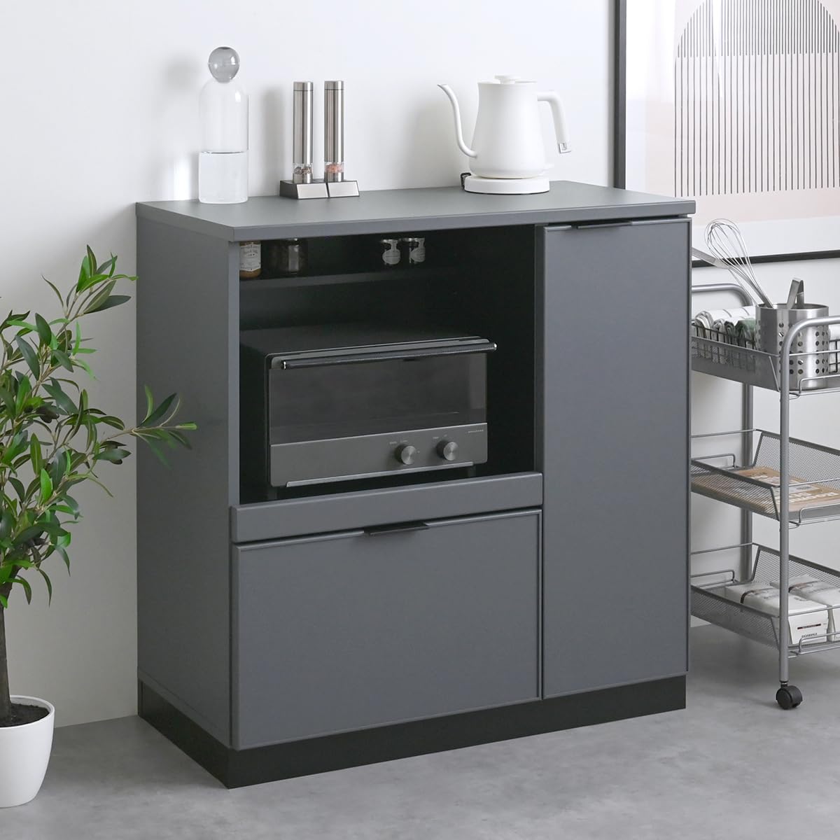 Amazon｜SESAME レンジボード レンジ台 食器棚 幅80cm 高さ 82cm 奥行