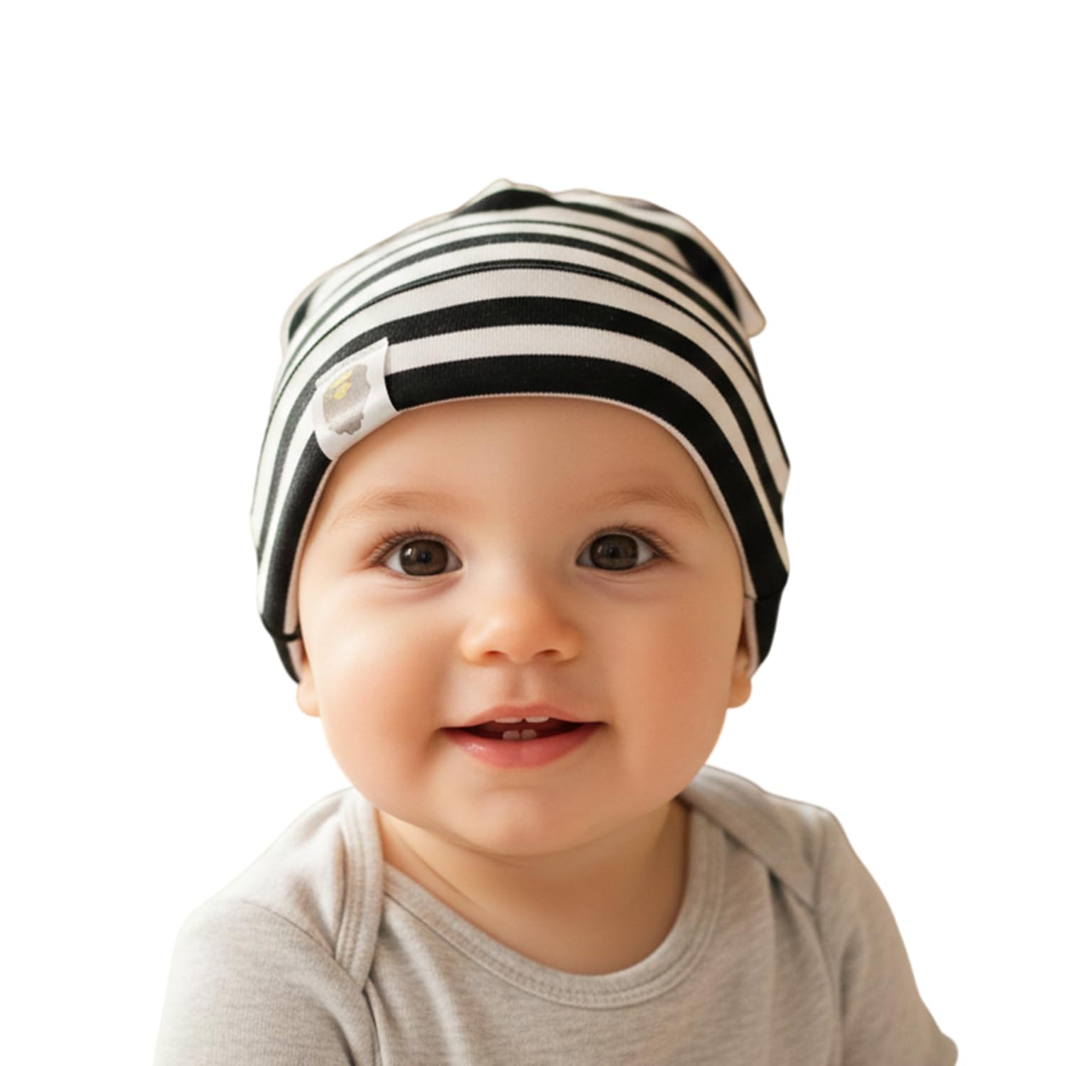 Baby Cap Small Plain Stretchable Knitted Baby Cap for 6M - 5 Years