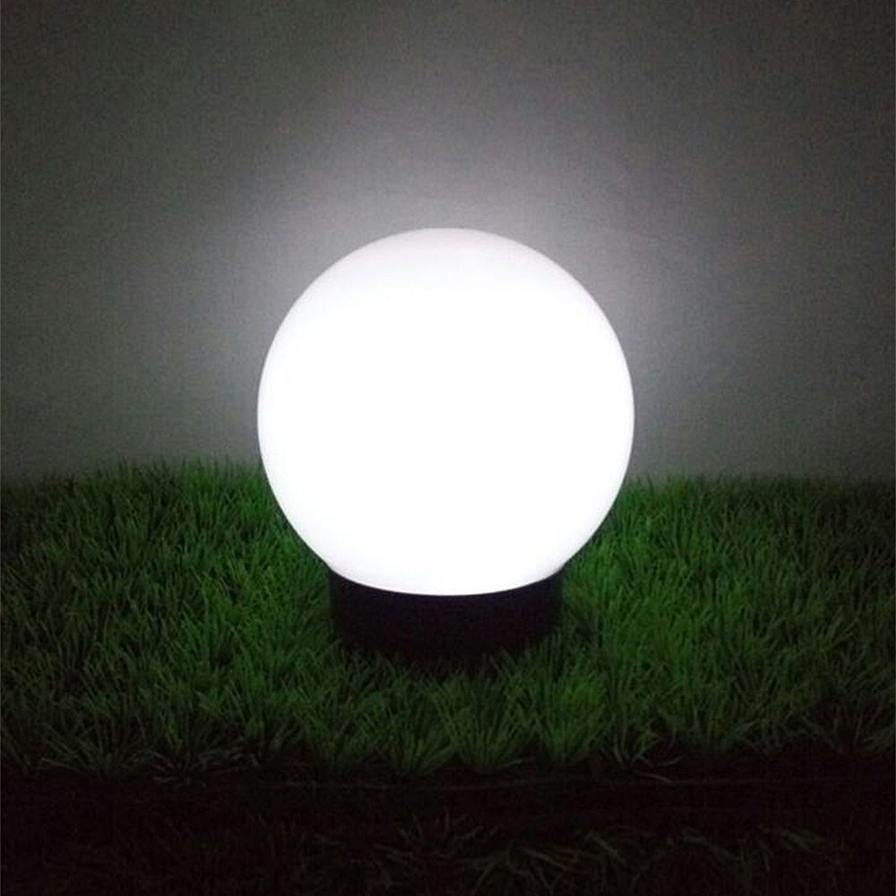 Green Blue GB121 4x Außensolarlampe Solarkugel Solarleuchte LED Leuchtkugel Garten Beleuchtung (Weiß, 4 Stück - 15 cm)