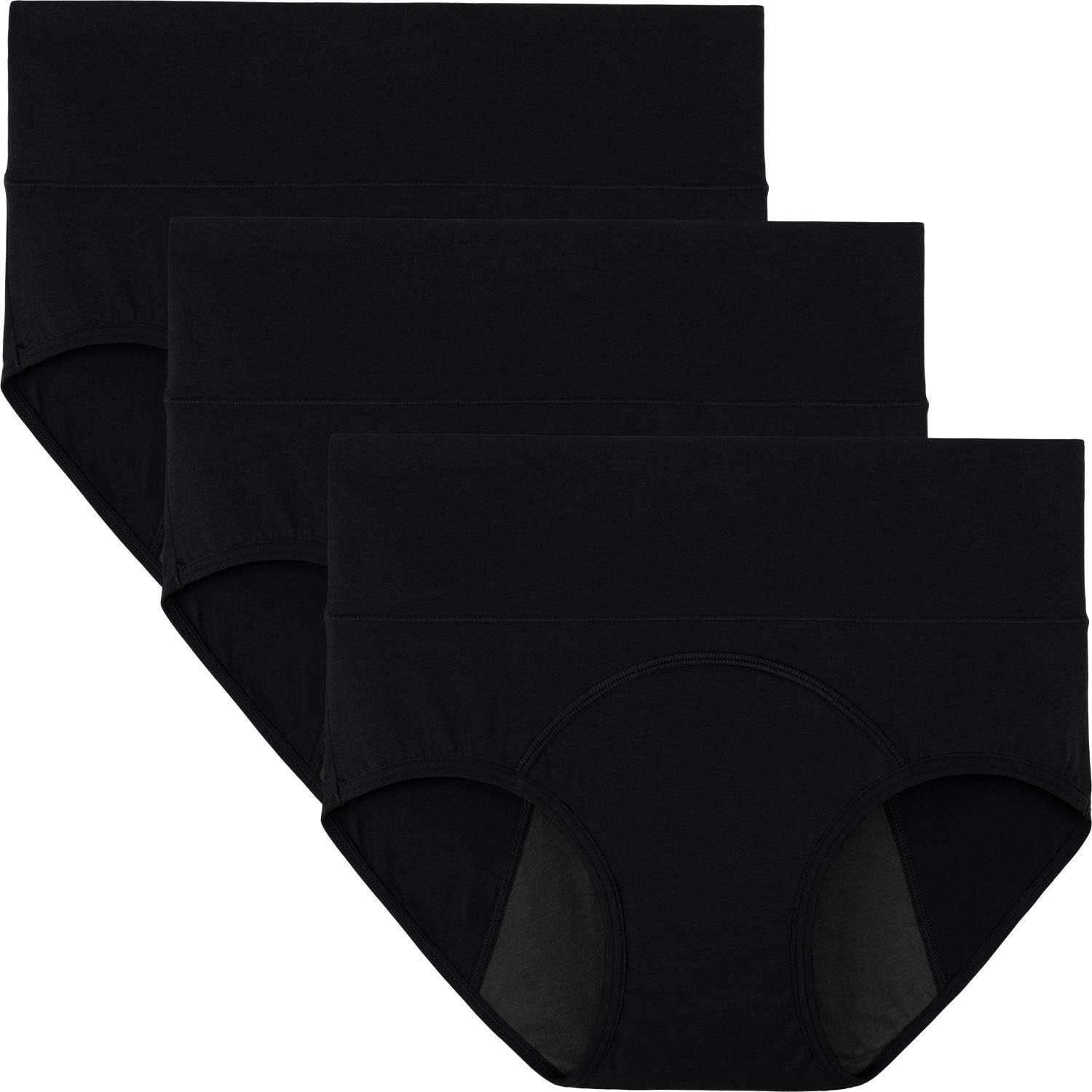 Period Underwear for Women High Waisted Leak-Proof Postpartum Menstrual Panties 3-Pack