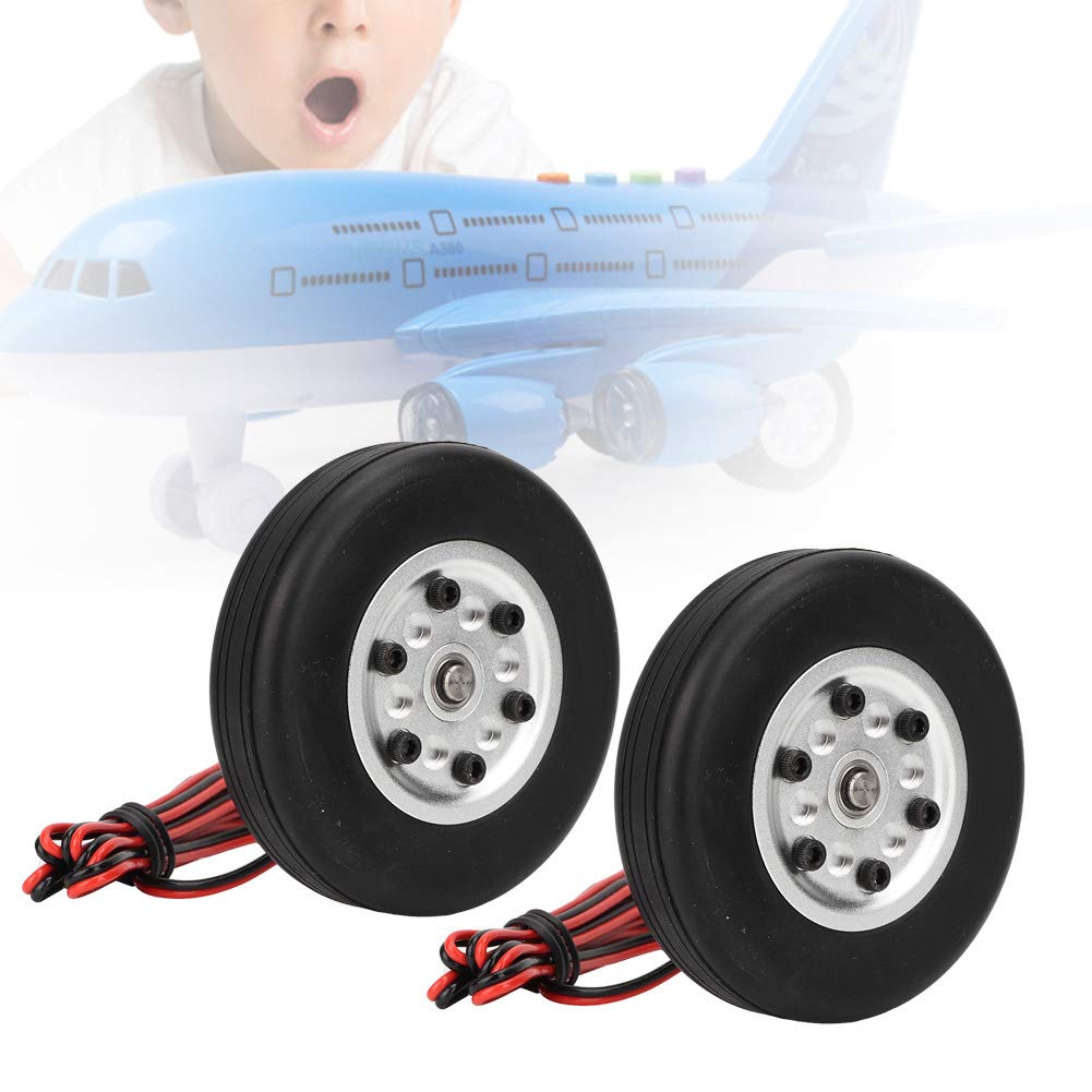 HUIOP 65-mm-Gummireifen-Radbremssystem mit Einstellbarer Funktionalität für RC-Flugzeugleistung, Hohe Verschleißfestigkeit, 2 Einheiten