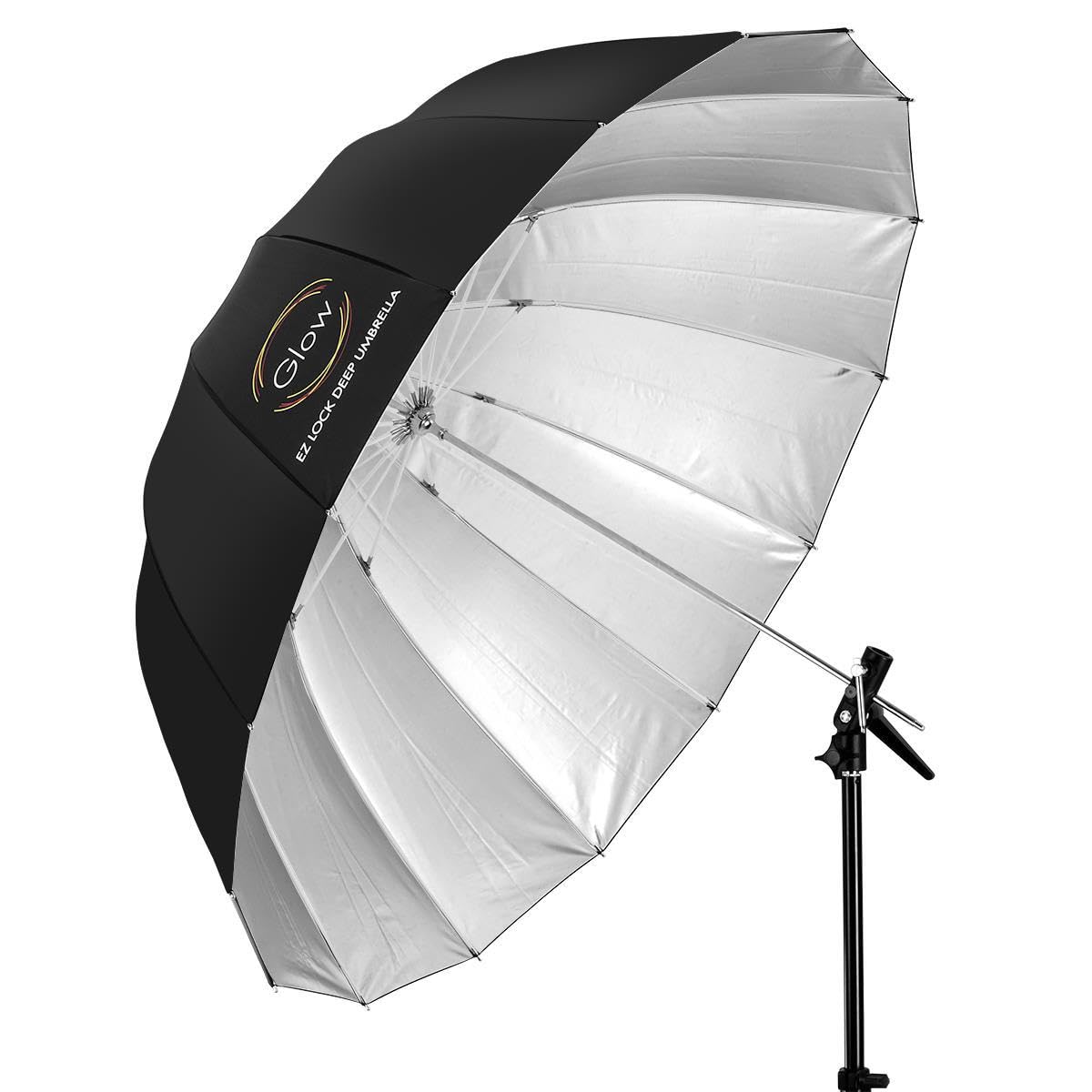 Glow Easy Lock X-Large Deep Silver Fiberglass Umbrella (65")