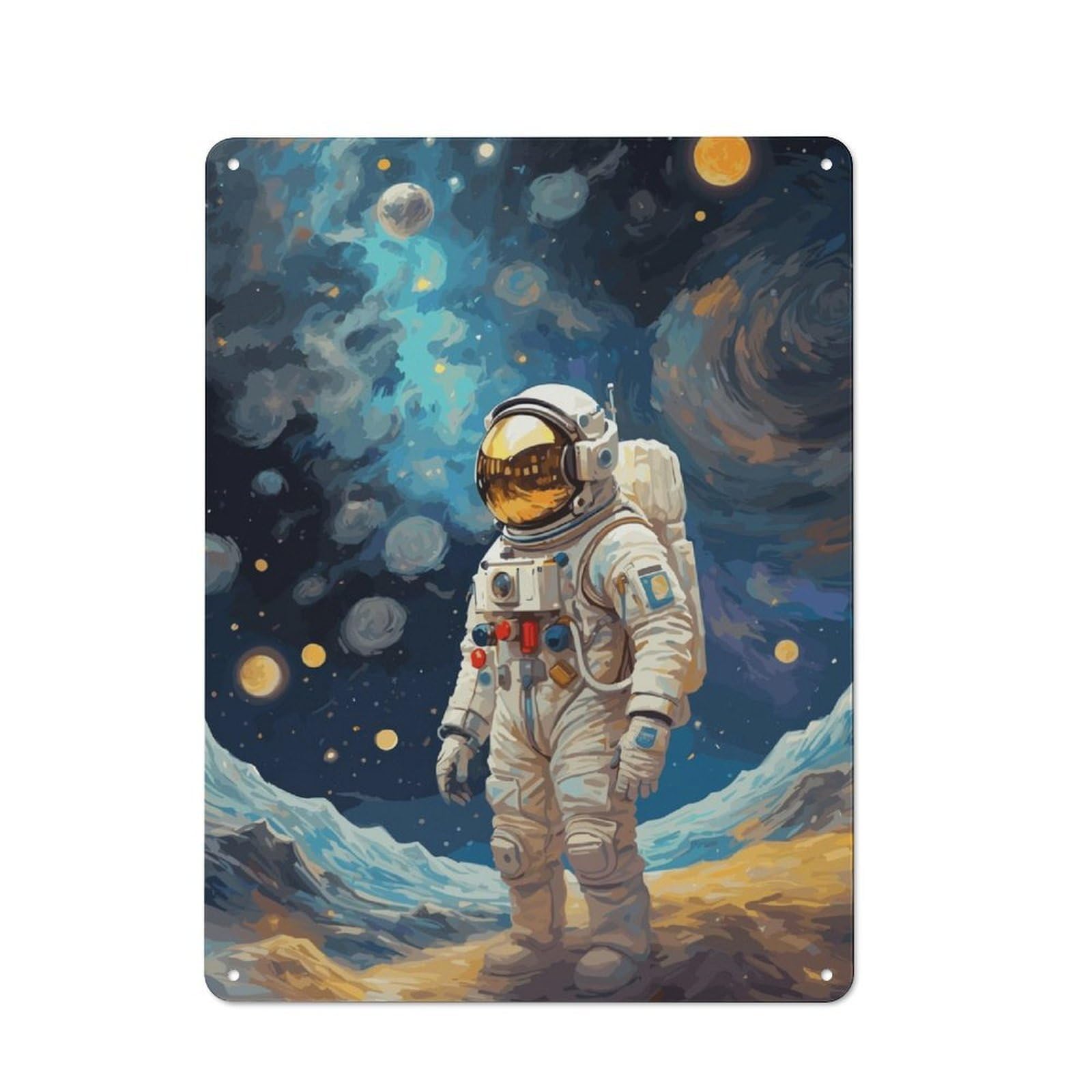 Astronaut Space Fantasy Rustic Metal Sign 40x30cm, Country Vintage Country Wall Plaque for Cottage, Kitchen, Hallway Or Breakfast Nook