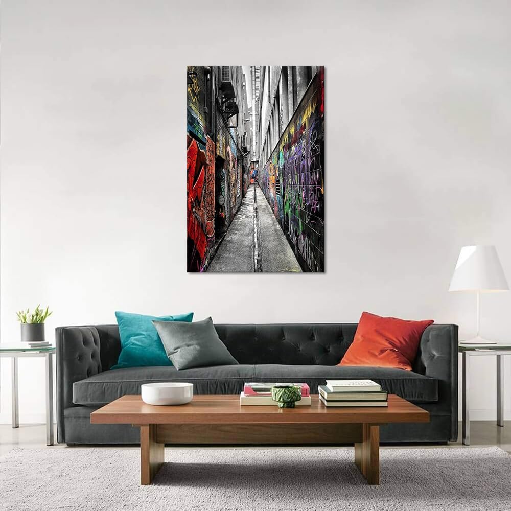Novatique Graffiti Canvas Wall Art Banksy Wall Art Abstract Graffiti Poster Canvas Print Home Decor Modern Teen Men Painting for Bedroom Living Room, 24 x 36inch
