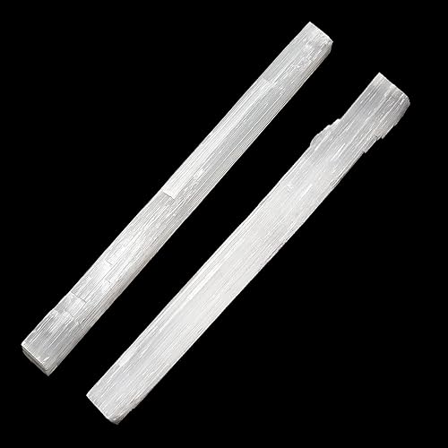 Miniatura 5 de 2 varillas de selenita de 8.0in de cristal de selenita de 8.0in de cristal de energía blanco de piedra curativa para la limpieza de reiki,