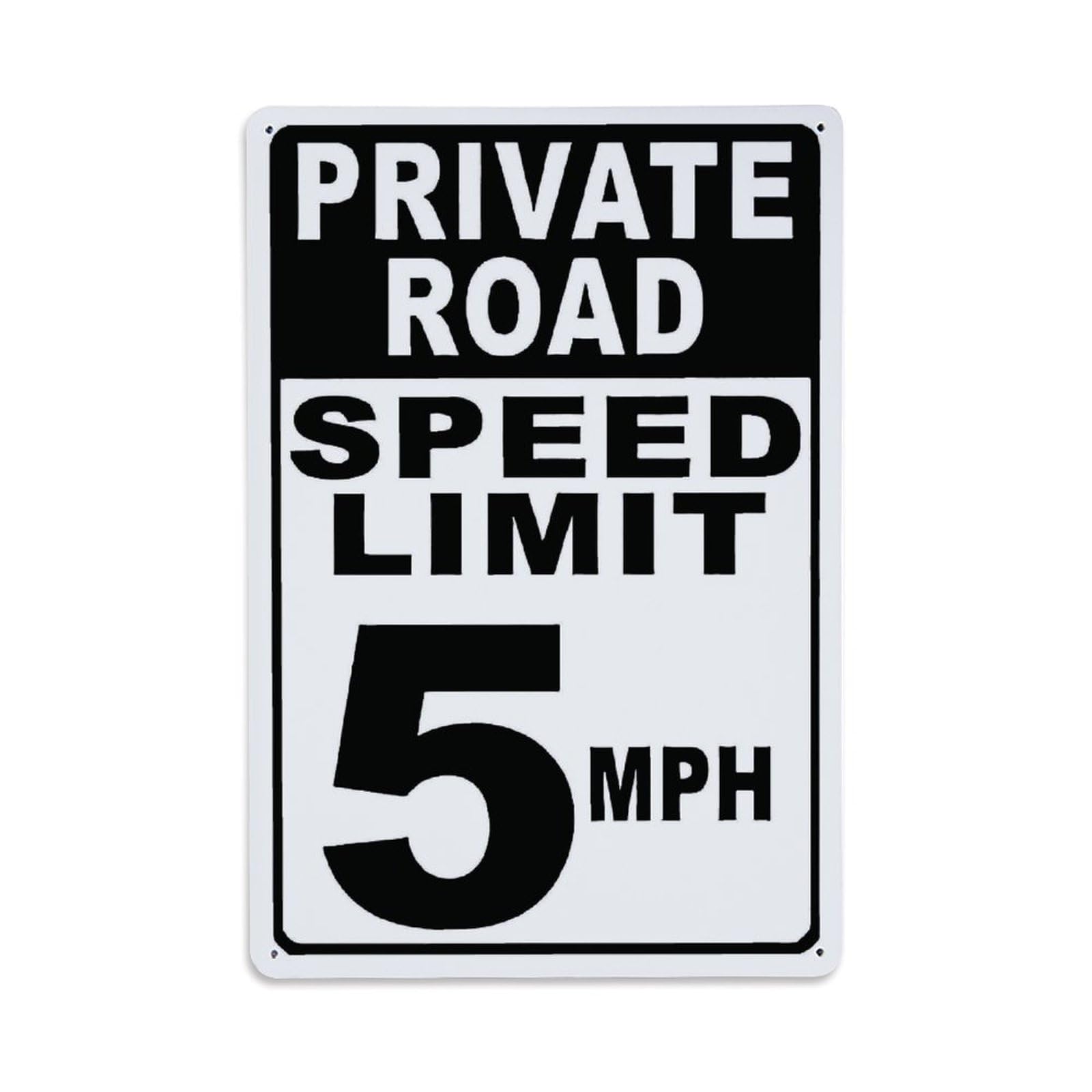 Ldfuieksufg Style Private Road 5 Mph Speed Limit Vintage Aluminium Metal Sign, Retro Wall Decor For Home, Bar, Garage & Farmhouse 30X20cm