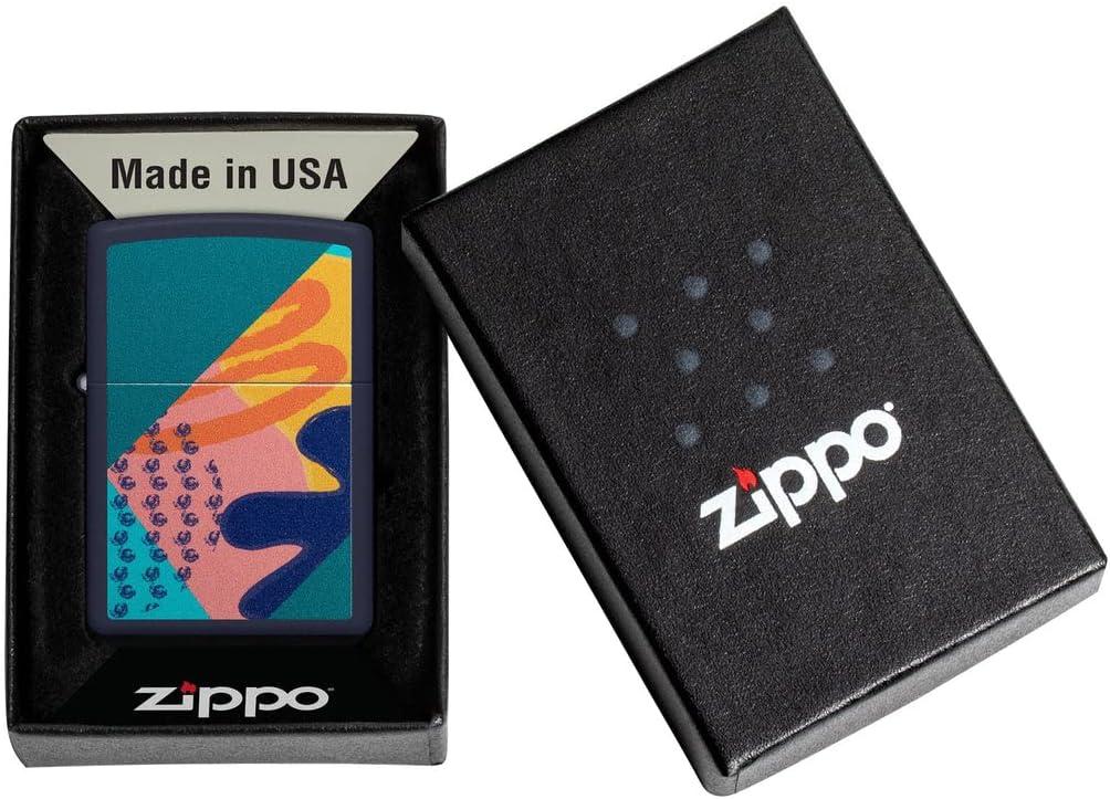 Zippo Lighter - Personalized Customize Message Engrave on Backside for Geometric Patterns Lighter Funky Pattern 48417