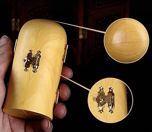 Miniatura 2 de Caja de oración del santuario de Ghau tallado budismo tibetano natural de boj (Taoísta 3 Dios inmortal)