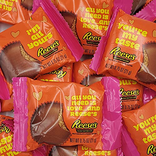 REESES Valentine s Day Chocolate Peanut Butter, Snack size Peanut Butter, Perfect for Valentine s day, (2 Pounds)
