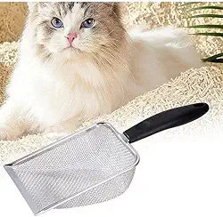 Pá Higiênica De Areia para Gatos Peneira Coletora Aço Inox