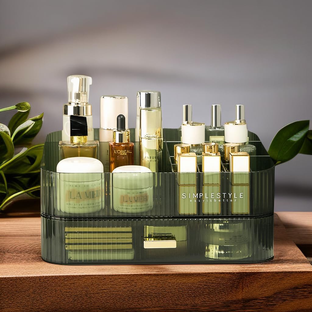 JFFQAA Green Makeup Organizer Stackable Organizer Drawers