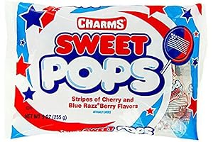 Patriotic USA Flag Charms Sweet Pops, 9 oz. Bag, Red, White and Blue, 15 Count