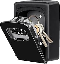Inditradition Wall Mounted Key Lock Box for Indoor & Outdoor | Key, Cards, Pendrives Hider Box with Combination Lock (12x9x4 cm, Unbreakable ABS, Black)