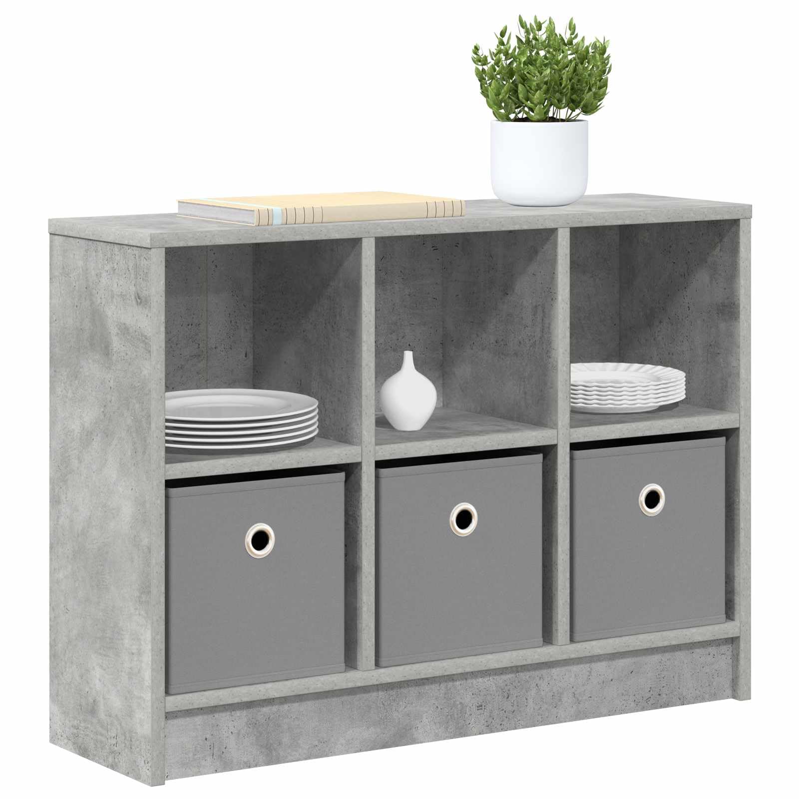 vidaXL Sideboard Betongrau 73,5 x 22,5 x 53,5 cm