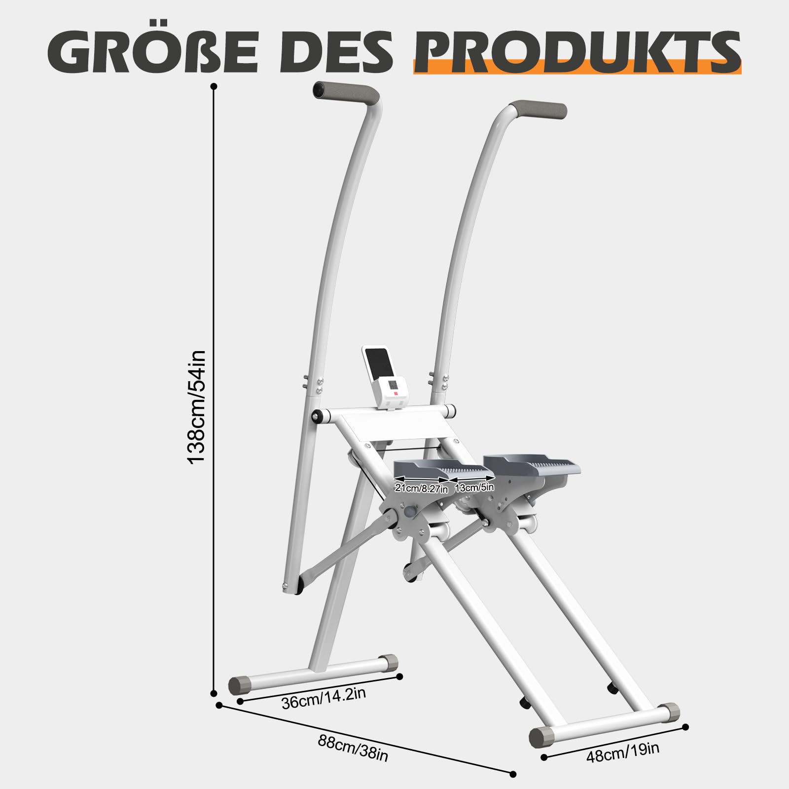 Stair Stepper Verticale Macchine,CEIEVER Stepper Fitness Casa con 3 Altezze Regolabili Pieghevole per Macchine Cardio Verticali Stair Stepper Per la Casa e l'ufficio