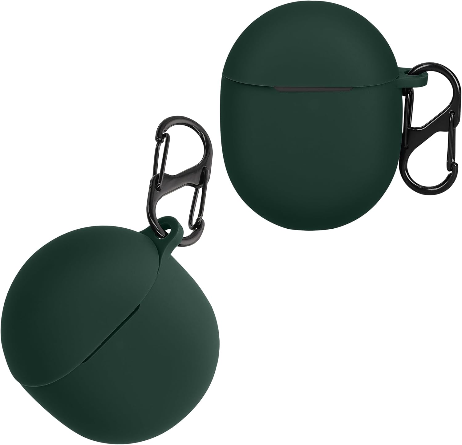 kwmobile Case Compatible with Google Pixel Buds Pro Case – Silicone Cover Holder for Earbuds – Dark Green