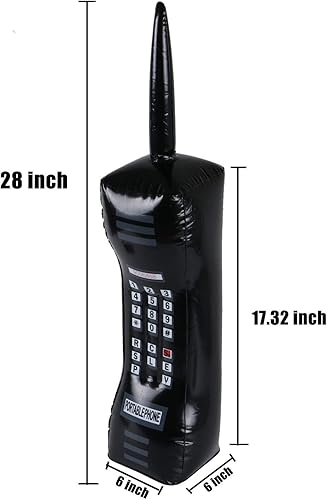 Miniatura 3 de 2 piezas de teléfono móvil inflable, suministros de decoración de fiesta de los años 80 y 90, accesorios retro para vestido celular (26 pulgadas)