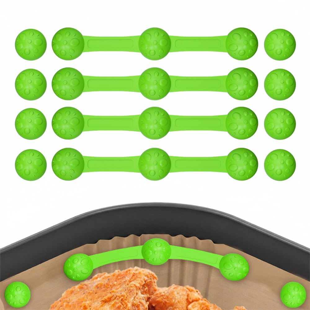 Magnetische Silikonschnallen für Heißluftfritteusen, 12-teiliges Heißluftfritteuse Magnet, Backpapier Halter zum Befestigen von Backpapierförmchen