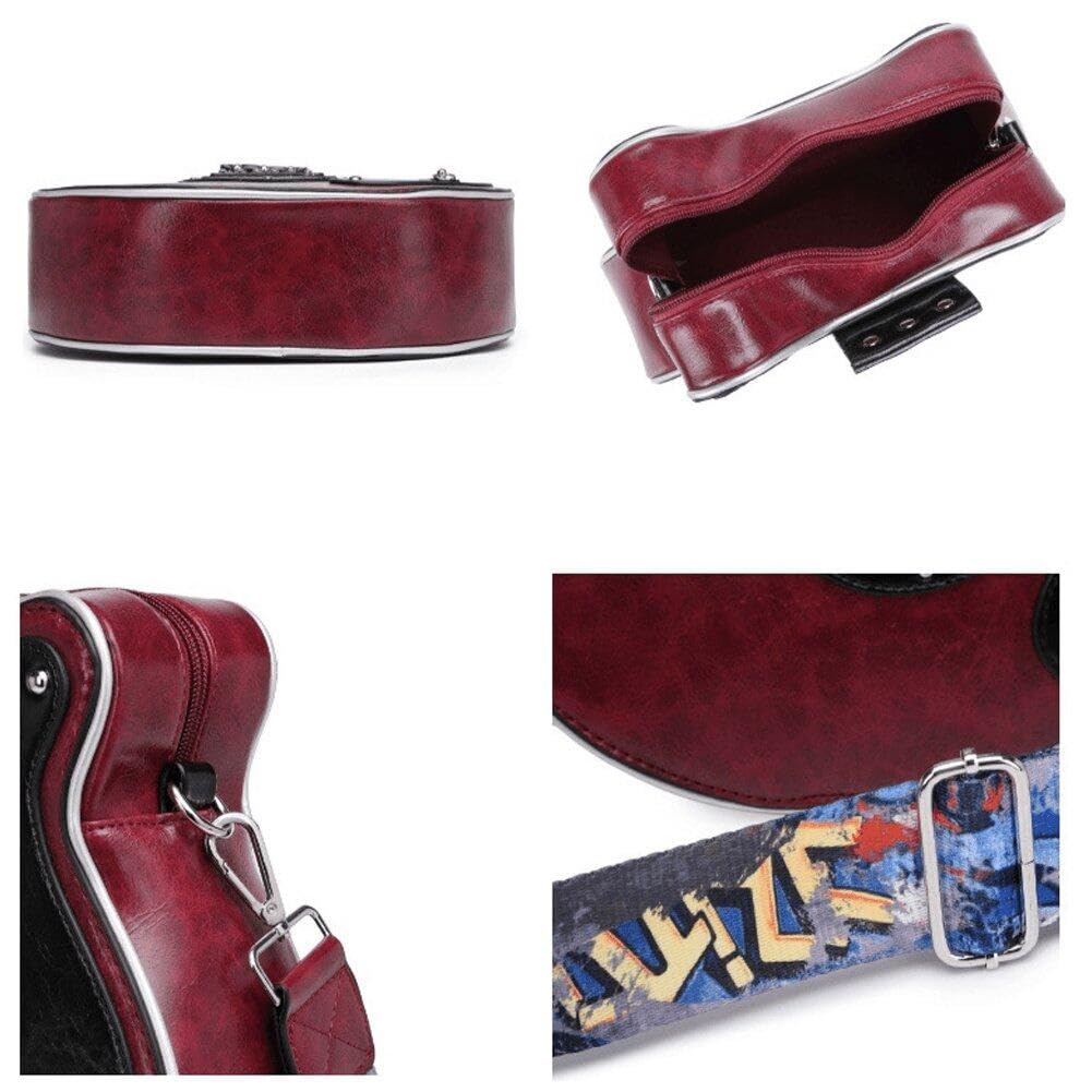 Bolso Bandolera con Forma De Guitarra para Mujeres Y Hombres, Bolso De Hombro De Piel Sintética, Bolso De Mano, Regalo para Guitarra