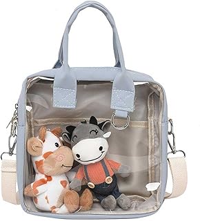 MIOBER 痛バッグ 推しバッグ 20cm用 痛バ ショルダー ポーチ 見せバッグ クリアバッグ ポーチ 斜めがけ 痛バック 透明 お出かけ 人形入れ ビニール おたく 推し活 防塵 小物 防水 クリアバッグ ファスナー用 通勤 通学