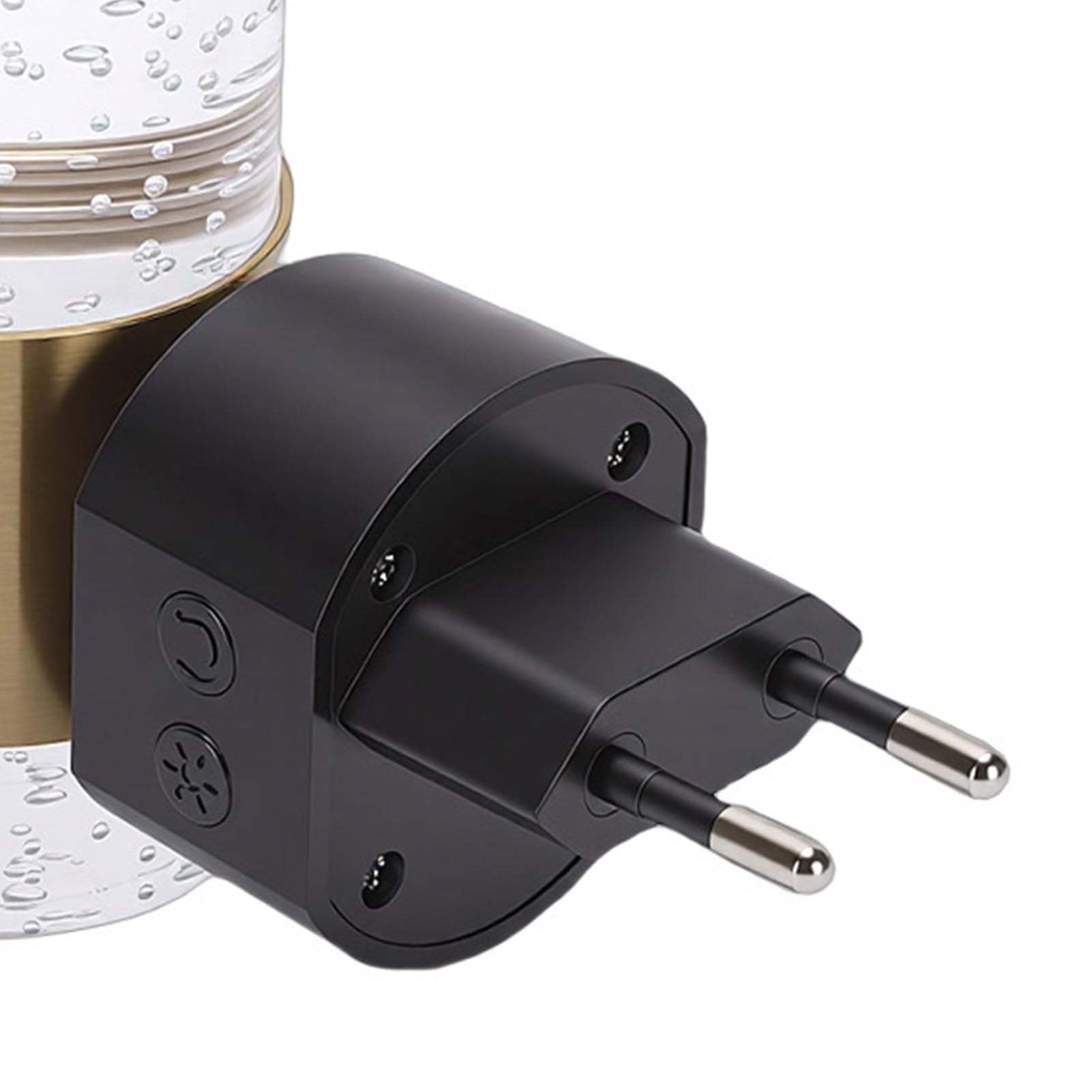 Lampka Nocna Naścienna w Kształcie Bańki, Automatyczny Wyłącznik ściemniacza z Czujnikiem, Lampka Nocna LED do Sypialni z Eleganckim Złotym Pierścieniem, Nietłukący Akryl, od (1 W Wtyczka UE)