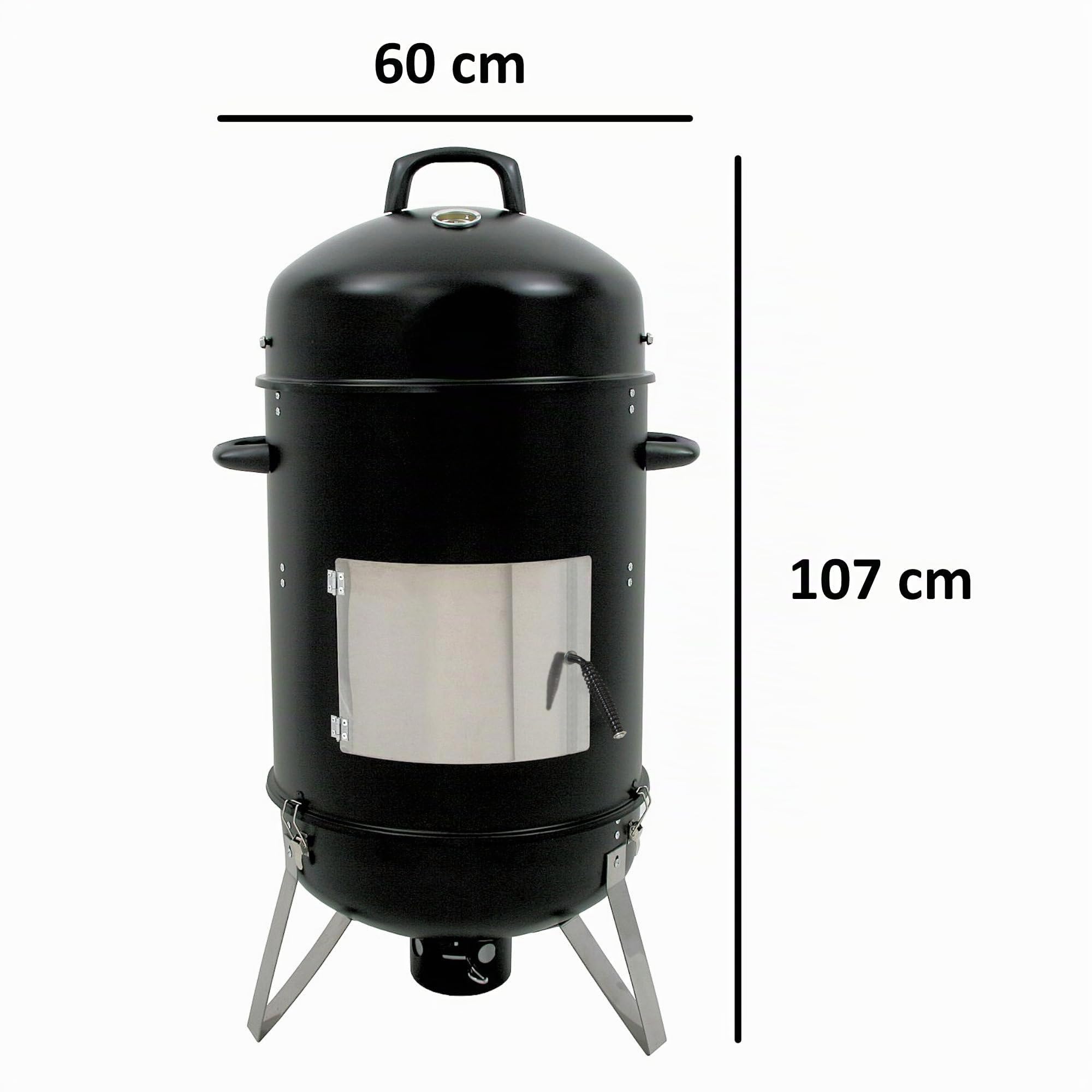 BBQ-Toro Barbacoa Ahumador "Hickory" | Ø 46 cm | Barril de Parrilla | Horno para Ahumar | Barbacoa de Carbón | Multiusos