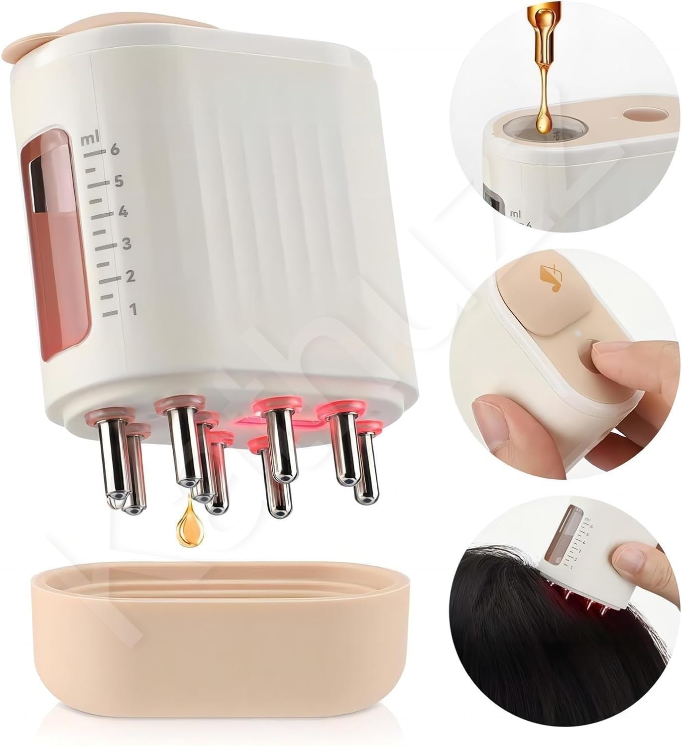 Kathuzz 2 in 1 Electric Scalp Massager and Hair Oil Applicator, Hair Massager Scalp Applicator Brush for Hair Treatment Growth Medicine Oil Serum White 6 ml (Oil Applicator & Massager) (B0D6726Q52) Amazon Price History, Amazon Price Tracker