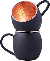 Vista 1 de STAGLIFE Tazas de 20 onzas negras mate de Moscú Mule tazas de cobre puro para agua potable, regalos para hombres y mujeres en aniversario, tazas