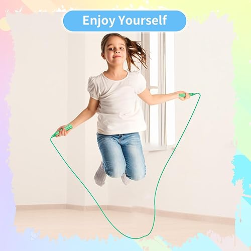 Miniatura 6 de Cuerda de saltar para niños, cuerdas de saltar coloridas de 7.2 pies para exteriores, cuerdas de salto de plástico, cuerda de saltar ajustable para
