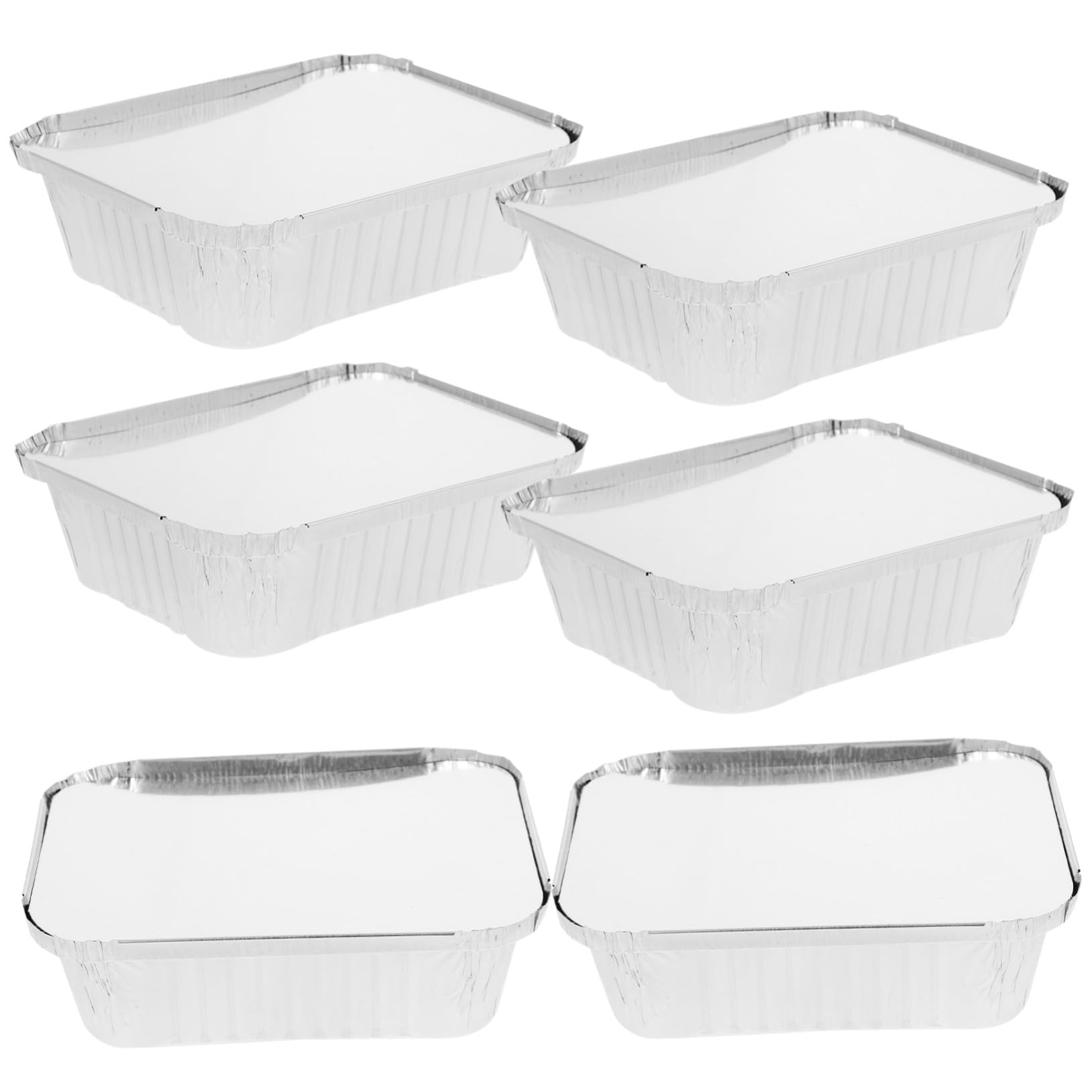 Cajas de aluminio desechables aptas para horno recipientes de 600ml con tapas para alimentos
