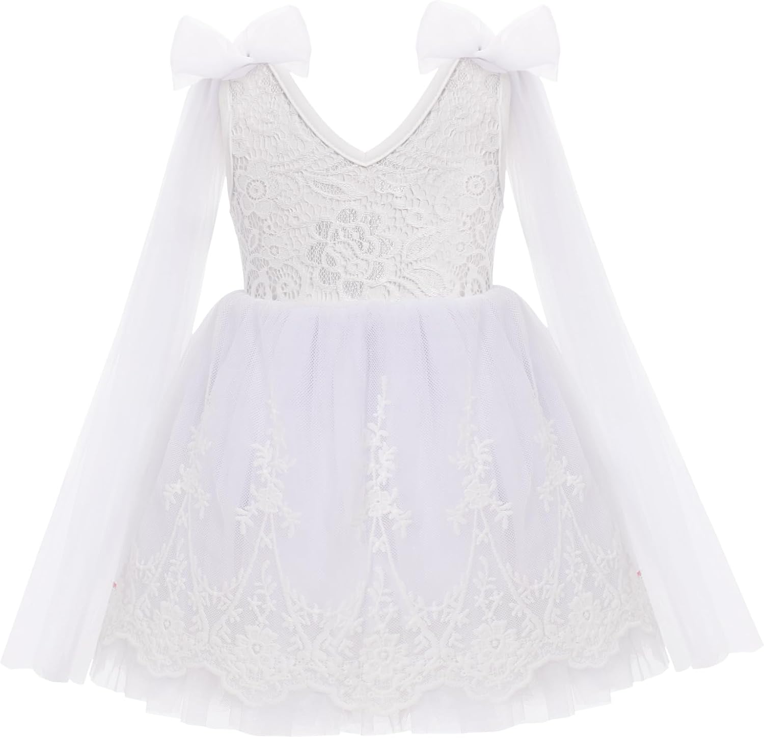 Infant Butterfly Floral Lace Tulle Dress Baby Flower Girl Wedding Dress Toddler Easter 1st Birthday Christening Outfits - Image 3