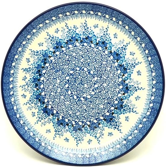 Polish Pottery Plate - 10" Dinner - Blue Sage