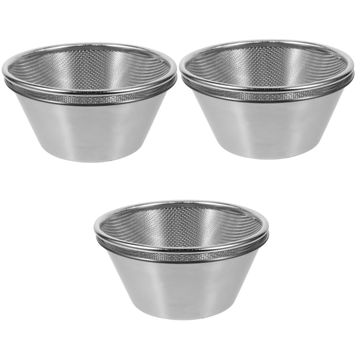 MAGICLULU 3 Sätze Küchensieb Set mit Abtropfschüssel Feines Sieb für Reiswaschen Gemüse und Obst Abtropfgestell Spülmaschinenfest Kompakt für Alltag und Küche