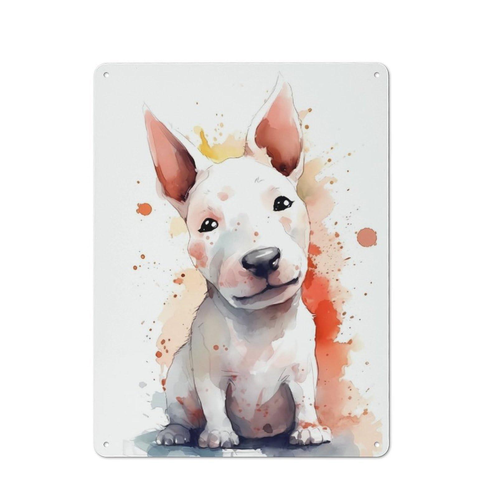 Junmoney Bull Terrier Dog Vintage Tin Sign 40X30cm With For Man Cave Or Games Room, Suited To Wall Displays In Games Rooms And Man Caves